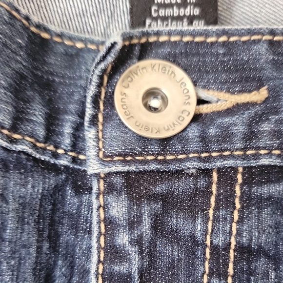 Calvin Klein Classic Blue Flare Wide Leg Jeans - Picture 5 of 14